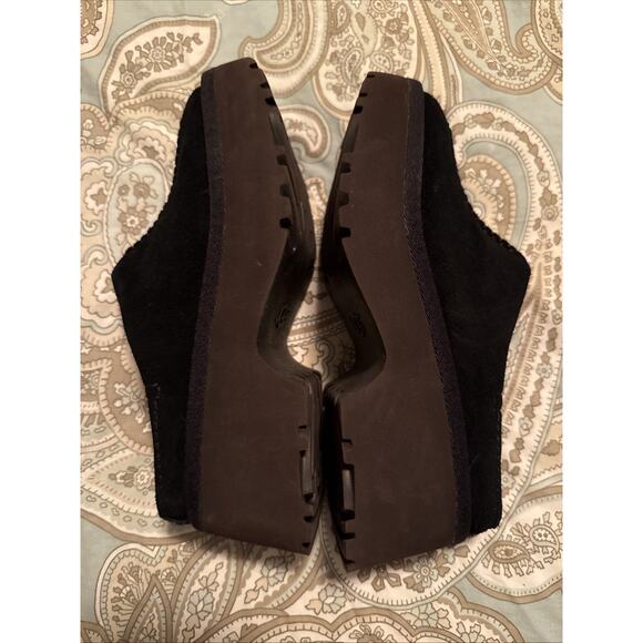 UGG Australia Black Suede 2" New Heights Platform Clogs Size 6 - Picture 5 of 9